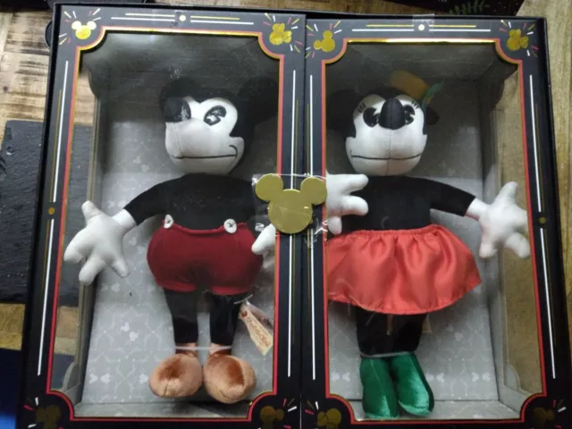 Large Mickey Mouse Minnie Mouse In Box Set Very Rare Pie Eye