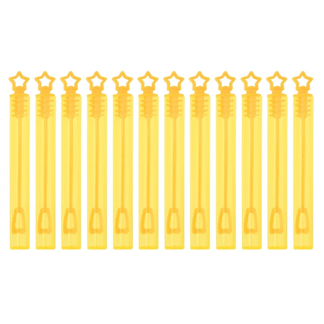 12 piezas Botella de burbujas de jabón vacío para niños Juguete de burbujas para fiesta de cumpleaños (amarillo) HY#U