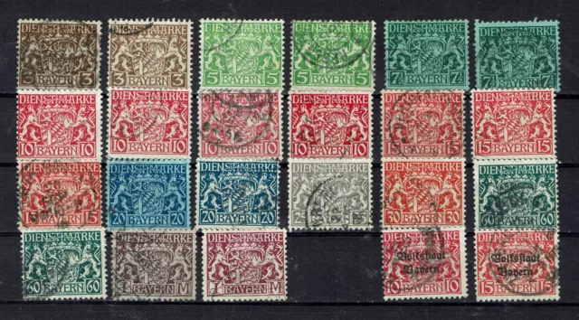 Bayern Dienstmarken 1916-1920  gestempelt bzw. ungebraucht
