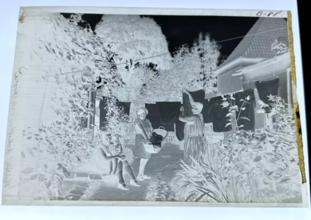 Drying Family Laundry Negative Joseph Roucek Bohemia Czechoslovakia 1920s