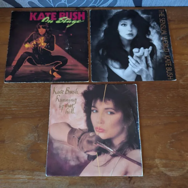 Job Lot / Bundle 3 x Picture Sleeve Kate Bush  7" Vinyl Singles *Play Tested*