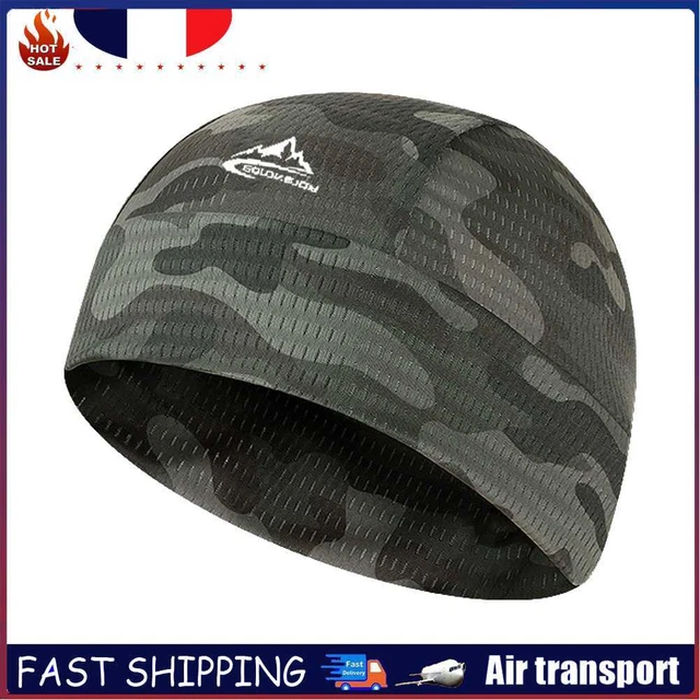 Cycling Helmet Lining Beanie Ice Silk Quick Drying Running Cap (Green Camo)