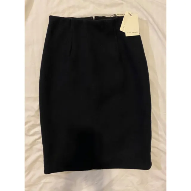 $525 NWT Marc Jacobs 0 XS Wool Felt Pencil Skirt Stretch High Waist Wiggle