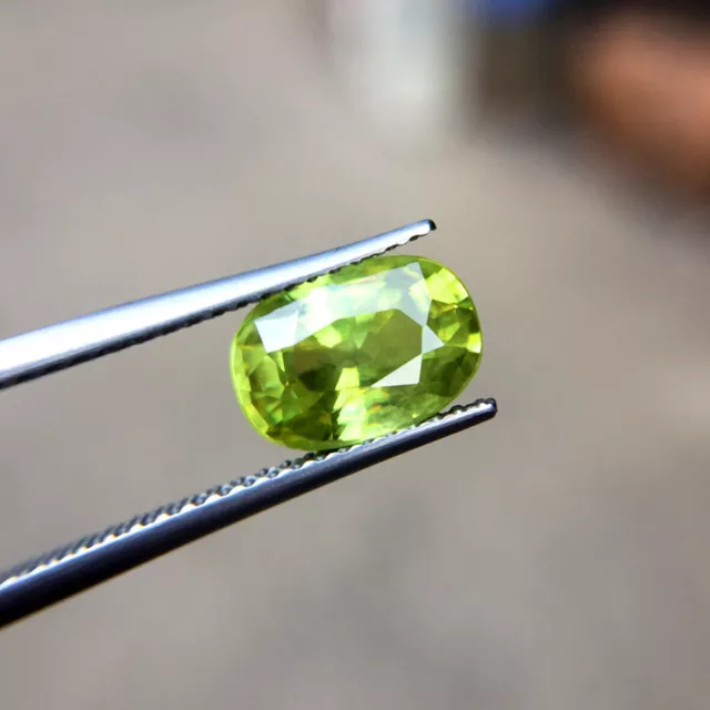 Certified GLC 2.02ct Natural Oval Untreated Green Sphene Madagascar 2