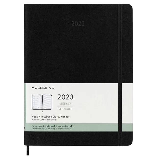 NEW MOLESKINE 2023 Weekly Notebook S/C Diary XL Black 19.00 PicClick AU