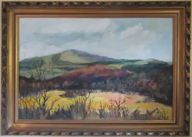 Large Mid Century Dartmoor Landscape Impressionist Oil Painting Signed Framed