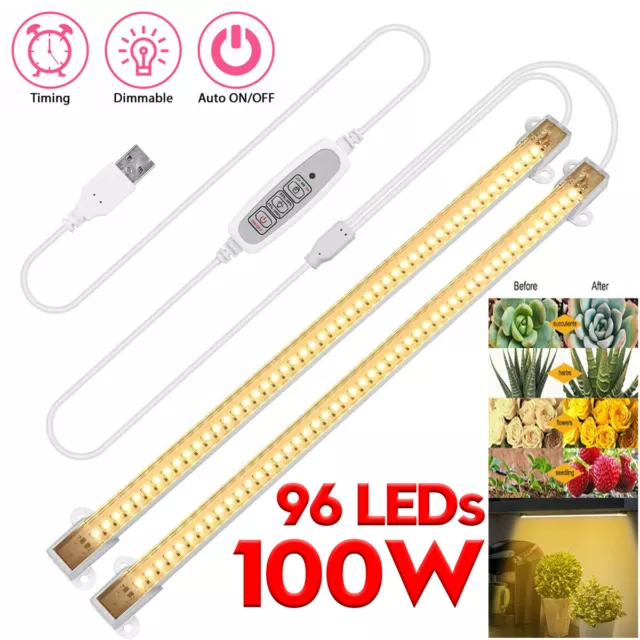 LED Grow Light Strip Full Spectrum Lamp USB For Indoor Plant Flower Veg Growing