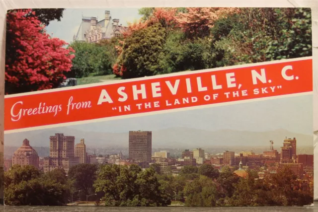 North Carolina NC Asheville Land of Sky Greetings Postcard Old Vintage Card View