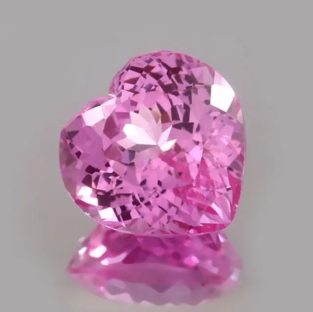 AAA Natural Flawless Ceylon Pink Sapphire 14x14 MM Heart Cut Loose Gemstone