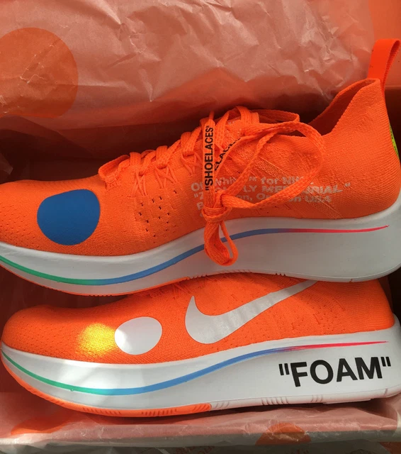 NIKE X OFF White Zoom Fly Mercurial Flyknit orange UK 8EU 42 5 EUR