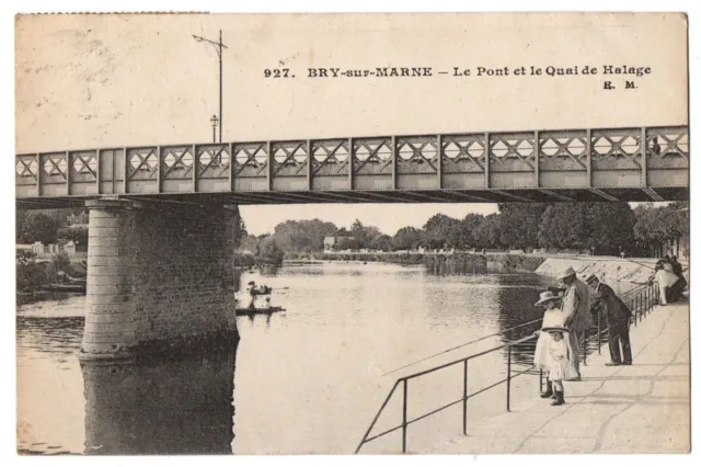 CPA 94 - BRY SUR MARNE (Val de Marne) - 927. Le Pont et le Quai de Halage. E.M.