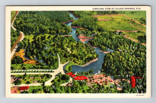 Silver Springs, FL-Florida, Aerial View Antique, Vintage Postcard