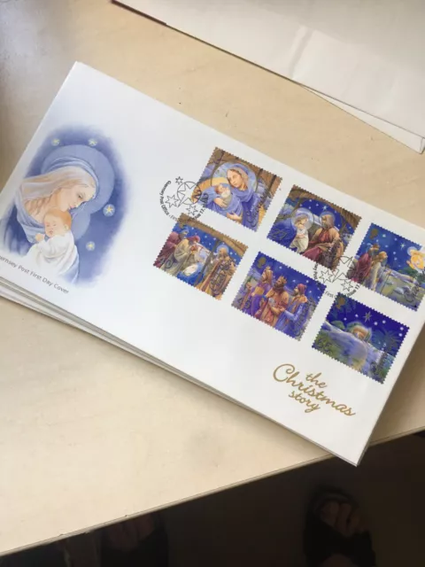 Guernsey First Day Cover FDC 2002 Christmas Story Nativity Unaddressed WCP ￼￼