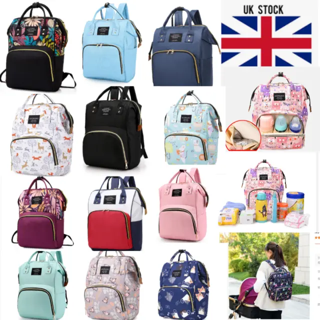 Multiple Designs Mummy Nappy Diaper Bag Baby Travel Nursing Backpack Waterproof