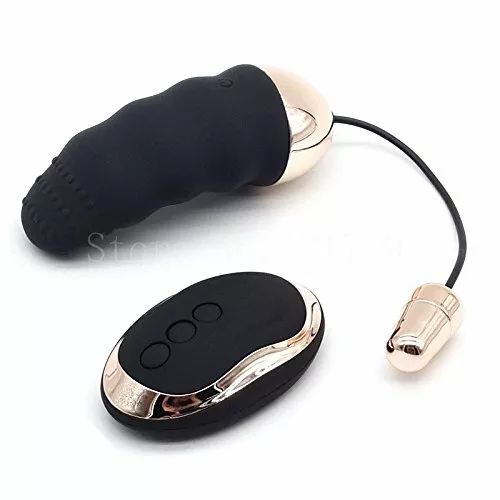 Oeuf Vibrant Télécommandé Silicone Sans Fil NOIR / DORE 10 Modes Rechargeable