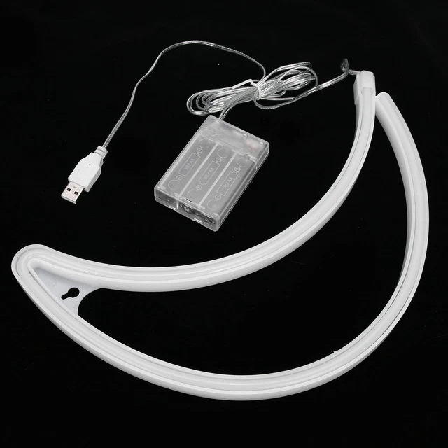 (BLUE) MOON-SHAPE NEON Light LED Decorative Lights For Wall Decor LED £ ...