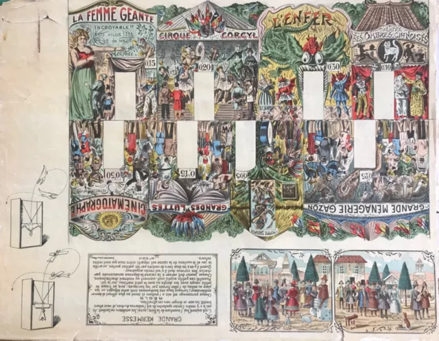 Belle Chromolithographie Grande Kermesse Saussine 1920 Jeu De Société