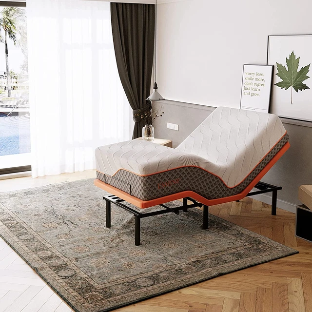 Adjustable Bed Frame Smart Bed - Electric Bed Base with Massage, Wireless Remote