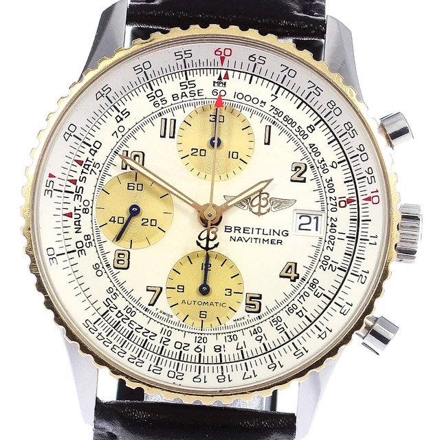 OROLOGIO UOMO BREITLING Old Navitimer D13022 Cronografo K18YGBezel