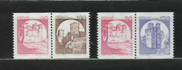 S27084) Italia MNH 1980 Castillos 4v De Bobinas Dos Pares 30 +120-30+170