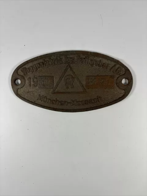 Waggonfabrik Jos. Ratgeber A.G. 1960 Waggonschild