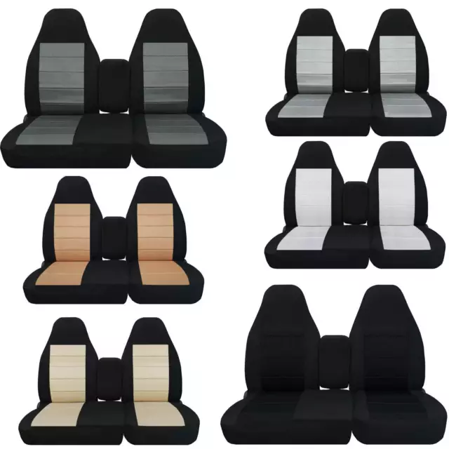 Cotton TWO TONE car seat covers choose color Fits 96-03 Ford F150 40-60 Highback