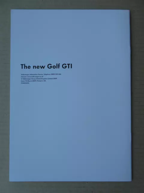 VW Golf MK6 GTi UK brochure. 2009. Mint condition. 2