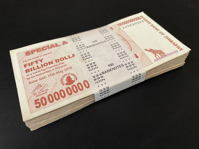 Zimbabwe 100 x 50 Billion Dollars AGRO 2008 - Pick- 63 100 PCS USED