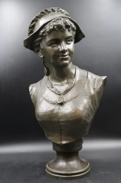 Bronze ancien buste de femme Napolitaine