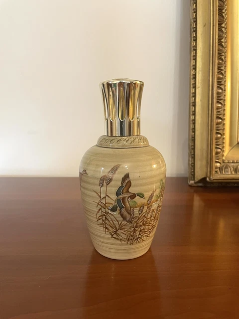 ANCIENNE LAMPE BERGER Grés d'Art Signée J BREUGNOT BR décor CANARDS TBE