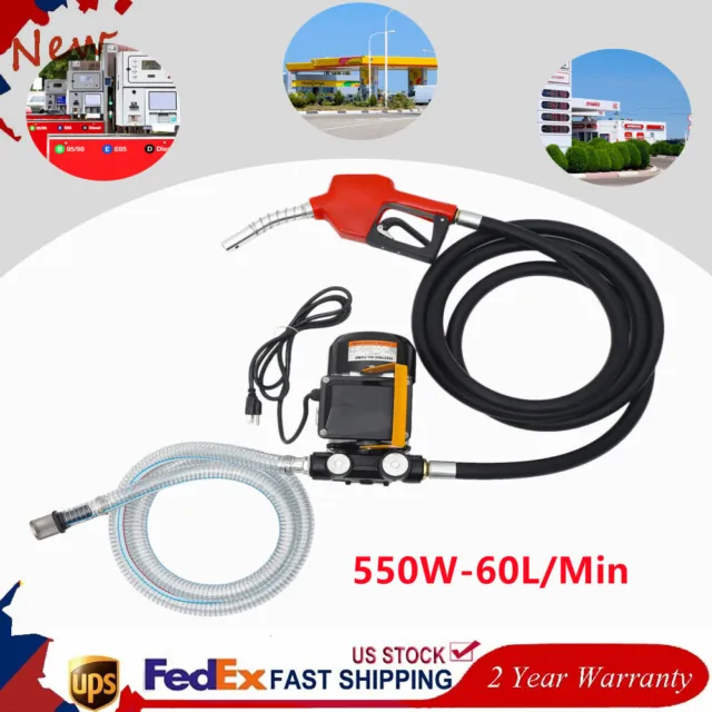 110v AC 16GPM Electric Diesel Oil Fuel Transfer Extractor Pump w/Nozzle Hose