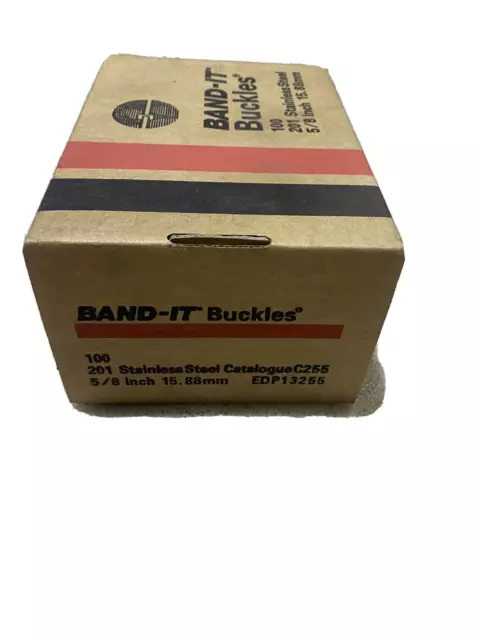 Band-It Buckles 201 Stainless Steel 5/8" (15.88mm) Box Of 100 Band-It Band Clips 2