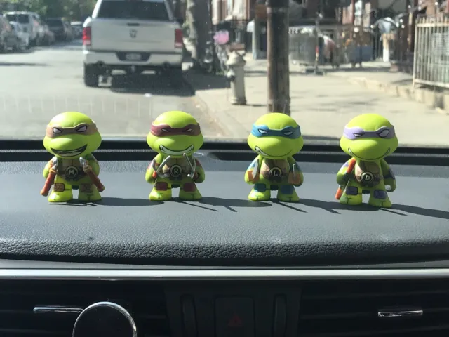 4pcs/Set Teenage Mutant Ninja Turtles TMNT Mini Figures PVC Dolls Car Decor Gift