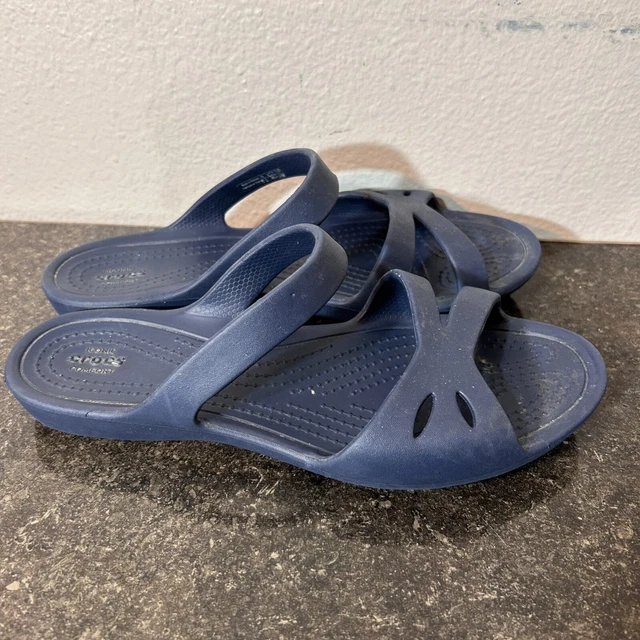Crocs Kelli Slide Sandals Womens 11 Navy Blue Slip On