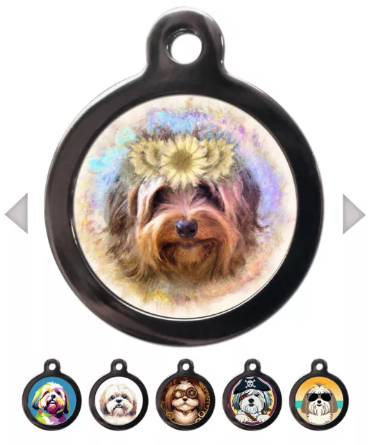 Lhasa Apso Breed Pet ID Tag Personalised Name Cute Disc Dog Tags for Dogs