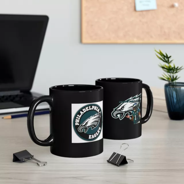 11oz Black Mug eagles football