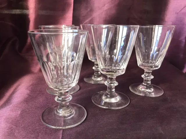 6 anciens verres à eau modèle Caton semi cristal