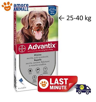 Advantix Bayer 4 pipette per cani da 25-40 kg - Antiparassitario  ex oltre 25 kg