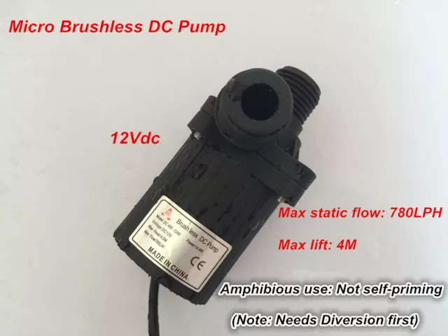 12V Small DC Water Pump Micro Submersible Water Pump 780L/H 4M For Water Cycling