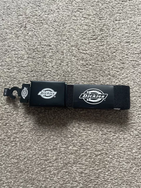 Cintura in tela Dickies nera con fibbia logo in metallo taglia unica nuovissima
