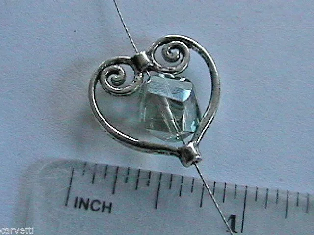 20mm Antiqued Pewter Ornate Heart Bead Frames (10) Lead-Safe MFP1330S