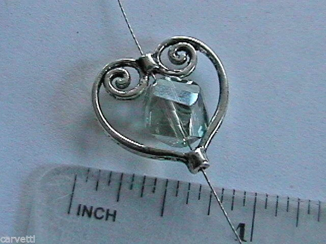 20mm Antiqued Pewter Ornate Heart Bead Frames (10) Lead-Safe MFP1330S