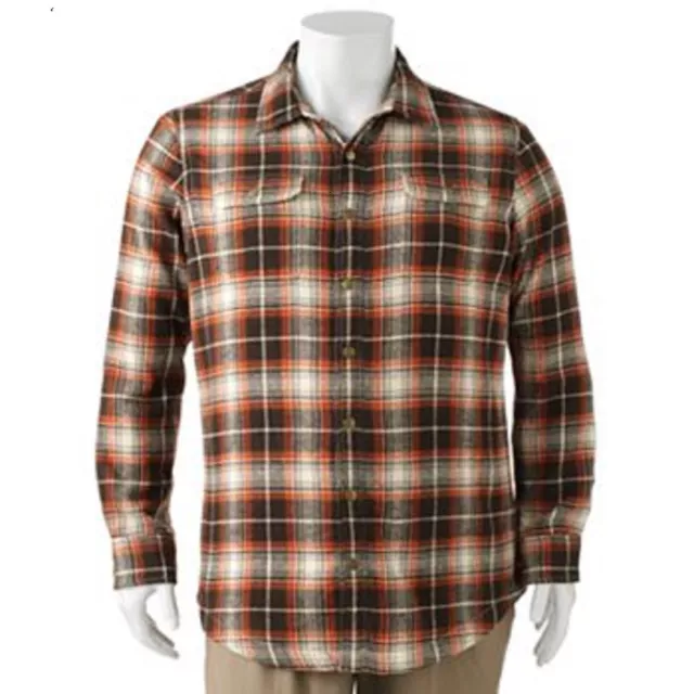 Nwt Men's Croft & Barrow Brown Plaid Flannel Shirt Jacket Sizes S,M,L, Xl, Xxl