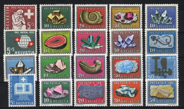 Schweiz Lot Pro Patria postfrisch (2) Mineralien