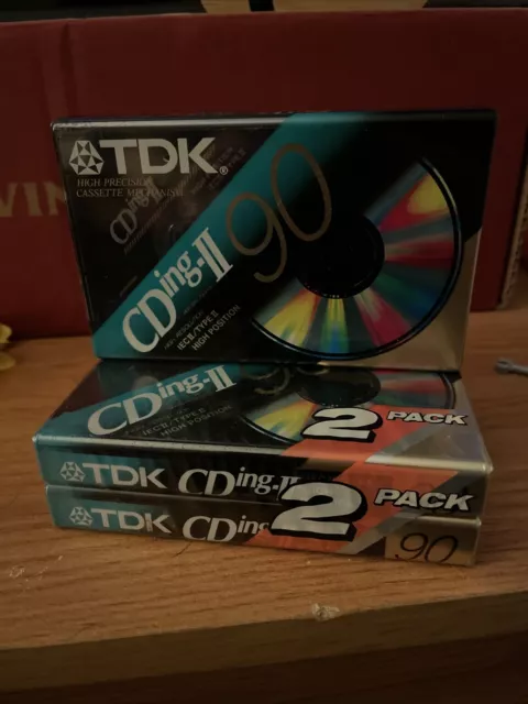 3 Tdk Cding2 90 Blank Type 2 Ii Chrome Audio Cassette Tapes Brand New & Sealed