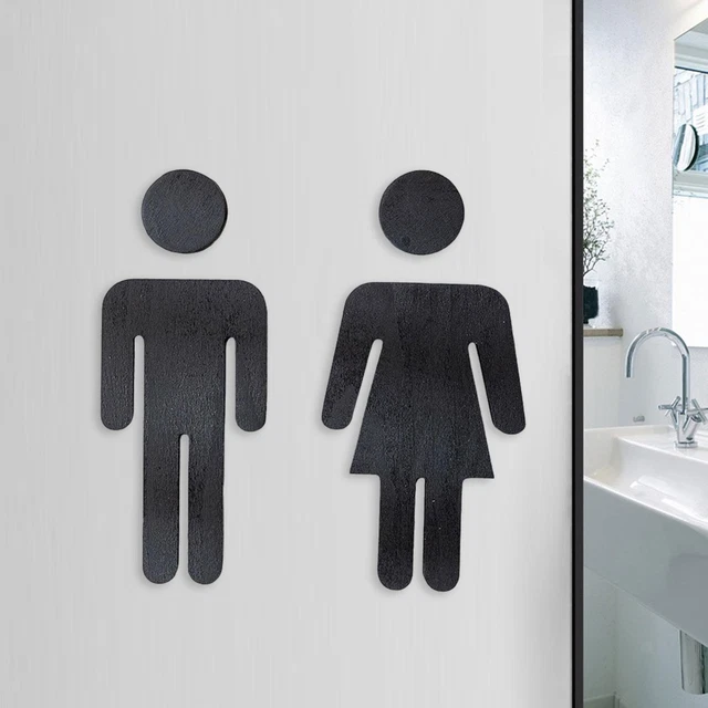 Cartello adesivo per porta del bagno per famiglie, segnaletica per bagno pubblico, decalcomania adesiva fai-da-te per bagno familiare di facile lettura, molti colori e dimensioni - Italia