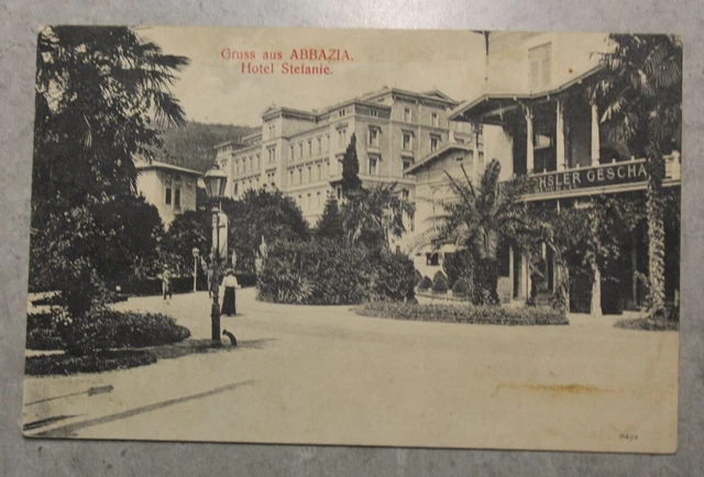 Seltene Ak Postkarte Opatija Abbazia Hotel Stefanie  1917Cc Kroatien