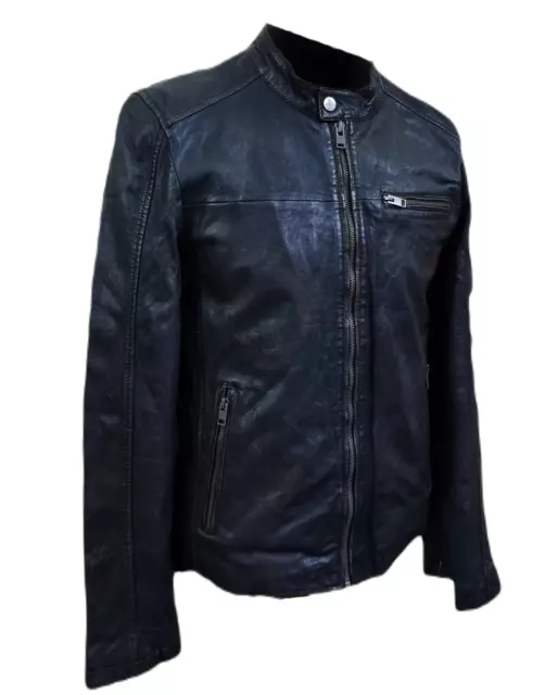 Hommes Style Motard Veste Cuir Qualité Premium Cuir Peau Mouton Veste Mode