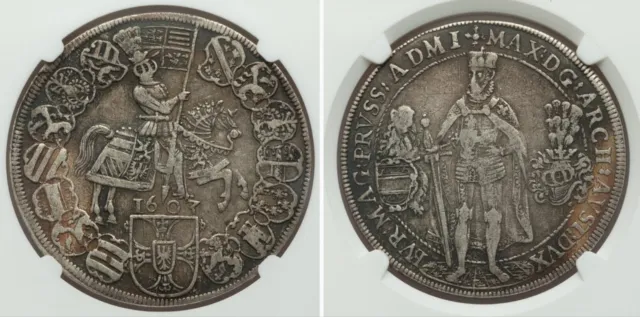Holy Roman Empire Germany Teutonic Order Silver Taler 1603 Ad Ngc Vf35