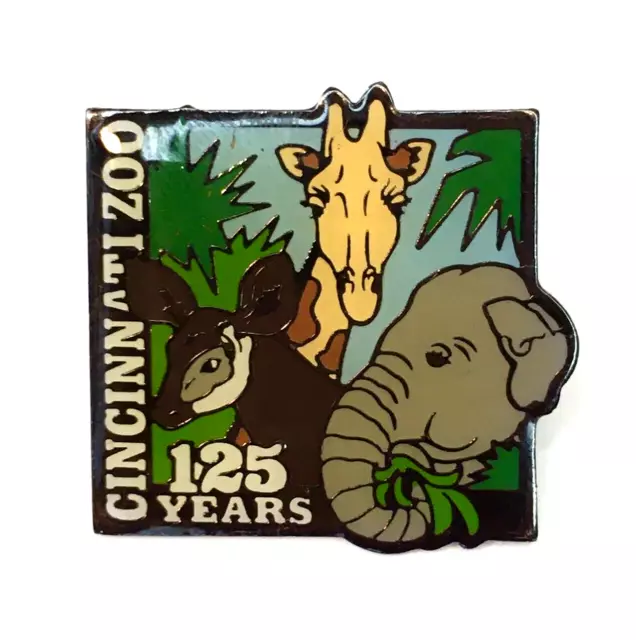 Cincinnati Zoo 125 Years Pin Collectible Hat Lapel Elephant Giraffe